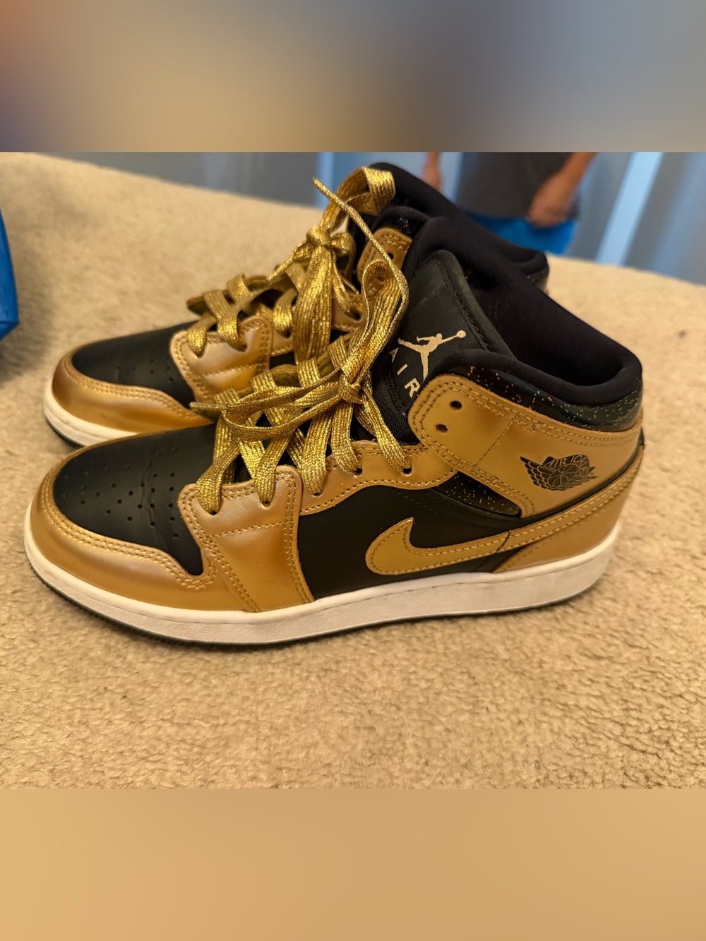 Jordan Kids' High-Top Sneakers in Gold and Black